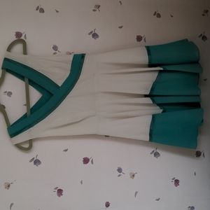 White and green dress